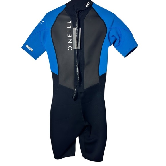 O'NEILL REACTOR-2 2MM BZ S/S SPRING BACK ZIP WETSUIT BLK/OCEAN BRAND NEW - Picture 2 of 7